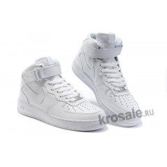 Кроссовки Nike Air Force 1 High White с мехом