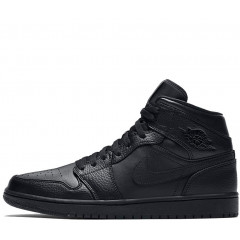 Кроссовки Nike Air Jordan 1 Retro All Black с мехом