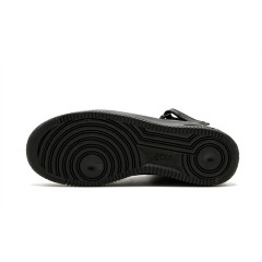 Кроссовки Nike Air Force 1 Mid High All Black с мехом