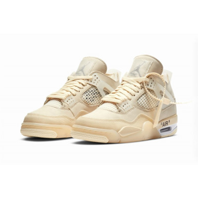 Кроссовки Nike Air Jordan 4 Retro Off-White "Sail" с мехом Кроссовки Nike Air Jordan 4 Retro Off-White "Sail" с мехом
