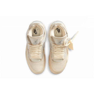 Кроссовки Nike Air Jordan 4 Retro Off-White "Sail" с мехом Кроссовки Nike Air Jordan 4 Retro Off-White "Sail" с мехом