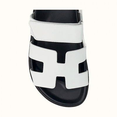 Сандалии Hermes Chypre Black/White Сандалии Hermes Chypre Black/White