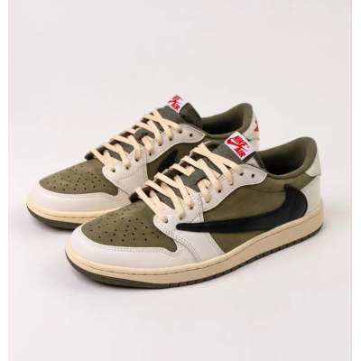 Кроссовки Travis Scott x Air Jordan 1 Low OG Medium Olive DM7866-200 Кроссовки Travis Scott x Air Jordan 1 Low OG Medium Olive DM7866-200