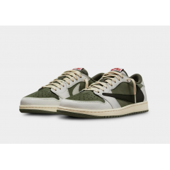 Кроссовки Travis Scott x Air Jordan 1 Low OG Medium Olive