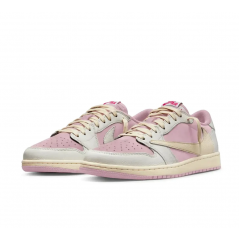 Кроссовки Travis Scott x Air Jordan 1 Low Sail Shy Pink